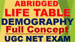 Part2 Abridged Life Table and its Columns for NTA UGC NET Examination [upl. by Naivart353]