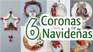 6 CORONAS NAVIDEÑAS Hechas en Casa  Como hacer coronas para Navidad muy Fáciles [upl. by Noraha]