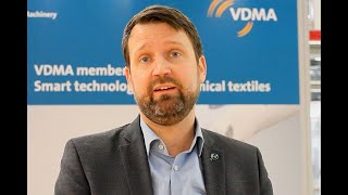 Dr Harald Weber Managing Director VDMA talks about German technologies at Techtextil 2024 [upl. by Elatnahc]