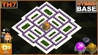 NEW BEST TH7 TrophyHybrid Base 2023 Copy Link  COC Town hall 7 Base Design [upl. by Keelin]