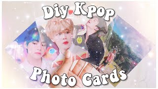 DIY Kpop Photo Cards BTS Edition  Holographic Transparent Two Sided  PrettyPrinceJin [upl. by Ahsaetal]