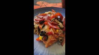 How To Pizza Pizzazz garlic pepperoni summersausage onion peppers easy tasty [upl. by Maryjo966]