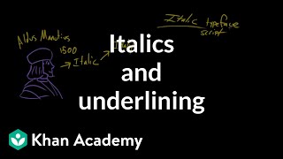 How to use italics and underlines  Punctuation  Khan Academy [upl. by Gelman]