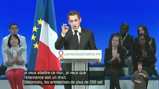 Discours de Nicolas Sarkozy  rassemblement des jeunes pour la France forte [upl. by Solraced109]