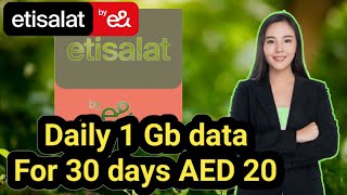 Etisalat data package  Etisalat daily 1 gb data pack Monthly  Etisalat data package 2024 [upl. by Cedar]