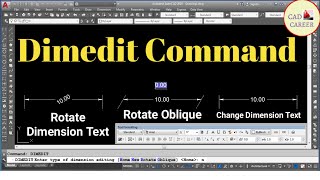 Using Dimedit command in AutoCAD  Dimension Text Editing  How To Edit dimesion Text in AutoCAD [upl. by Kin]