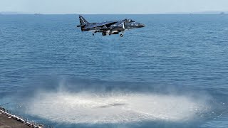 US AV8B Harrier’s Insane Takeoff And Landing Operations in The Ocean [upl. by Leemaj]