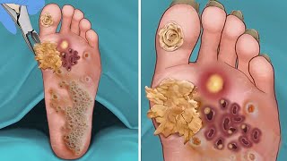 ASMR  Best Way to Take Care FeetRemove Dead Skin amp Mold on Feet Remove Warts  Calluses Animation [upl. by Gelhar]