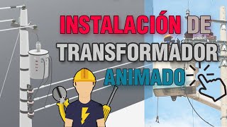 Instalación Montaje de Transformador Monofásico en 3D Animado  Partes y Componentes  Conecvid [upl. by Lacombe998]