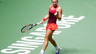 Simona Halep vs Flavia Pennetta  2015 WTA Finals Highlights [upl. by Aneryc433]