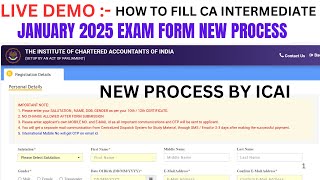 Live Demo  How to Fill CA Intermediate January 2025 Exam Form  CA inter January 2025 Exam Form [upl. by Rafi]