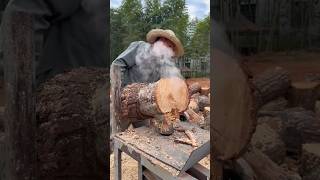 Wood splitting process Goodtools and machinery make work easy [upl. by Nageet]