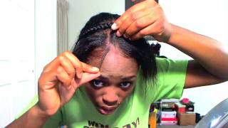 How to BasicBeginnersFirst Step Cornrow Braiding For Sew InsRequest [upl. by Solracnauj]