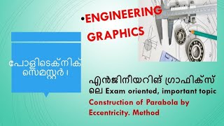 Construction of Parabola by Eccentricity method [upl. by Llesig63]