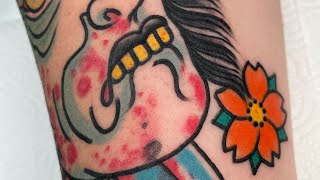 Namakubi İrezumi Tattoo  Japanese Time Lapse [upl. by Devlen323]