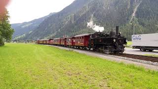 Zillertalbahn Dampfzug mit Lok 3 ankunft Mayrhofen [upl. by Jaymee984]