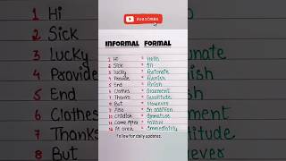 Informal vs formal words [upl. by Johnson]