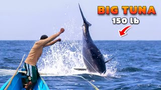 MONSTER Yellowfin Tuna Fish Catching Skills In Philippine Ocean Handline Fish Amazing Fishing Video [upl. by Dnartreb]