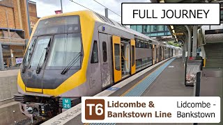 T6 Lidcombe amp Bankstown Line Full Journey  Lidcombe to Bankstown [upl. by Ehcropal]