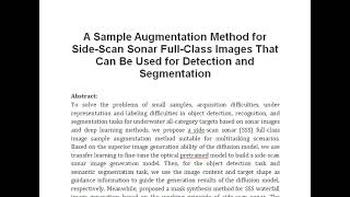 A Sample Augmentation Method for Side Scan Sonar Full Class Images That Can Be Used for Detection an [upl. by Sorensen]