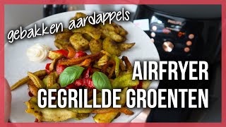 Airfryer Gegrillde Groenten met Gebakken Aardappels [upl. by Yztim720]