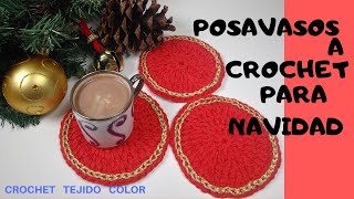 POSAVASOS A CROCHET NAVIDENOS [upl. by Kirch]