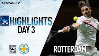 Highlights Federer Dimitrov Advance To Rotterdam 2018 QF [upl. by Lan]