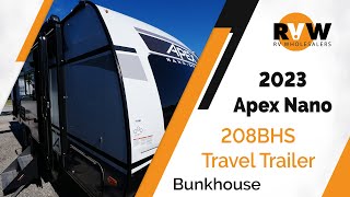 2023 Apex Nano 208BHS Travel Trailer WalkThrough [upl. by Naillil]