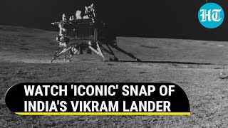 Chandrayaan3s Pragyan Captures Iconic New Snap Of Vikram Lander On Lunar Surface  Watch [upl. by Stagg]