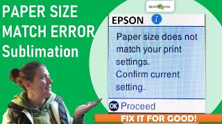 Epson Paper Match Error  What to do when Paper Size amp Settings Dont Match How To OVERRIDE amp FIX [upl. by Karlee]