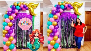 How to make Mermaid tail Balloon Arch  Mermaid Balloon Arch  Mermaid balloon decoration ideas [upl. by Schonthal139]