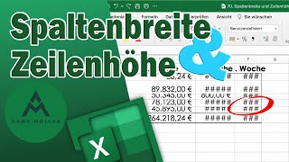 Spaltenbreite amp Zeilenhöhe in Excel optimal einrichten in einem DoppelKlick [upl. by Nnahgiel]