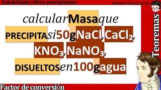 Que masa 𝐩𝐫𝐞𝐜𝐢𝐩𝐢𝐭𝐚 si 3445 se 𝒅𝒊𝒔𝒖𝒆𝒍𝒗𝒆𝒏 en 310 g agua a 20 °C 𝒅𝒆𝒏𝒔𝒊𝒅𝒂𝒅 930 g100 g [upl. by Sausa]