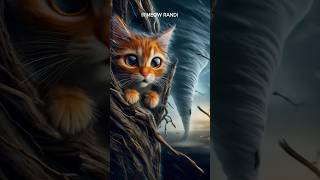 A Kitten Escape Tornado in Grass Field  Meow Randi shorts short sadcat cutecat funnycat [upl. by Spatola]