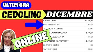 ⚠️ CEDOLINO PENSIONE DICEMBRE 2024 ➜ ONLINE [upl. by Zebadiah]