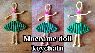 DIY Macrame doll tutorialMacrame doll keychainMacrame doll [upl. by Lemrej]