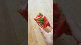 Bruschetta 😝 bruschetta bruschette tomato tomate ail garlic italianfood italianrecipes [upl. by Eisse]