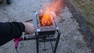 Homemade Charcoal Forge for some Blacksmithing [upl. by Nosredna]