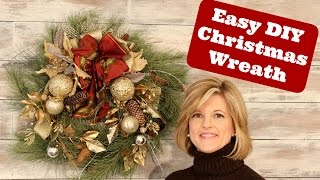 Easy and Stunning Christmas Wreath Idea [upl. by Eisse]