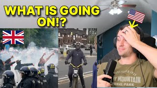 American reacts to THE UK RIOTS [upl. by Llenrag833]