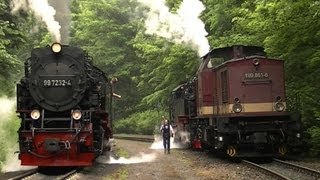 Dampflok 99 7234 Lokschaden in Steinerne Renne  Harzkamel schleppt ab [upl. by Ameg]