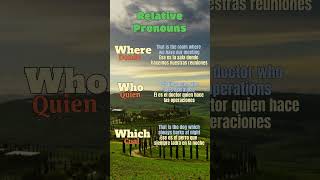 English  Spanish  Relative Pronouns Pronombres relativoswhere who which [upl. by Frasco]