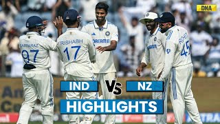 IND vs NZ Highlights 2nd Test IND Loses Rohit Washington Sundar Shines NZ Restricted To 259 Runs [upl. by Ynaoj226]