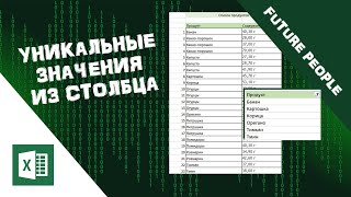 Как получить список уникальныхнеповторяющихся значений в Excel  Простая формула [upl. by Niuqauj]