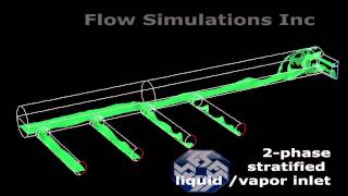 Manifold with Ansys VOF Free Surface CFD model Side Inlet [upl. by Ahsinrev]