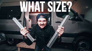 Does Size Matter What 8020 Sizes I Used  Sprinter Van Build [upl. by Ueihtam]