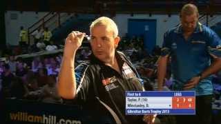 THIS IS BAD  Phil taylor Cheating  Gibraltar Darts Trophy [upl. by Sirret]