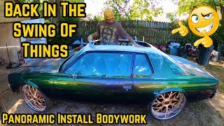 Panoramic Sunroof Install Bodywork  78 Box Chevy Impala Aerocoupe  How To Do Bodywork On A Car [upl. by Raleigh]