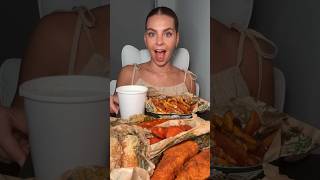 WINGSTOP TENDERS  VOODOO FRIES MUKBANG 🍗🫢😍 wingstop eating foodasmr eatwithme tenders [upl. by Ahsinauq]