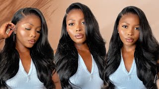 Gorgeous 13x4 bodywave wig easy glueless wig tutorial ft LUVME HAIR [upl. by Arther]